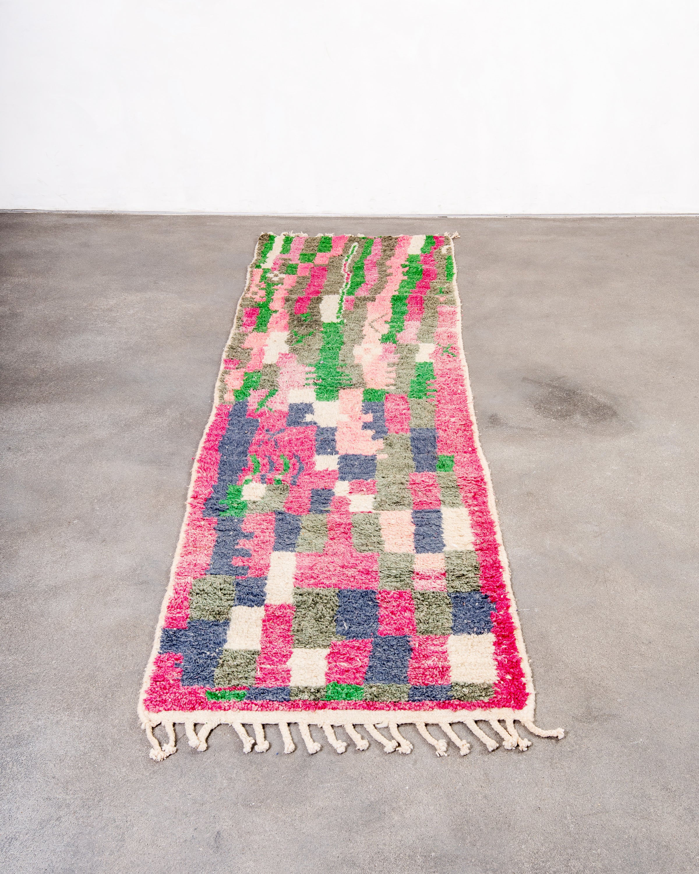 Modern designer handcrafted Berber rug from morocco Boujed with beautiful colors and patterns